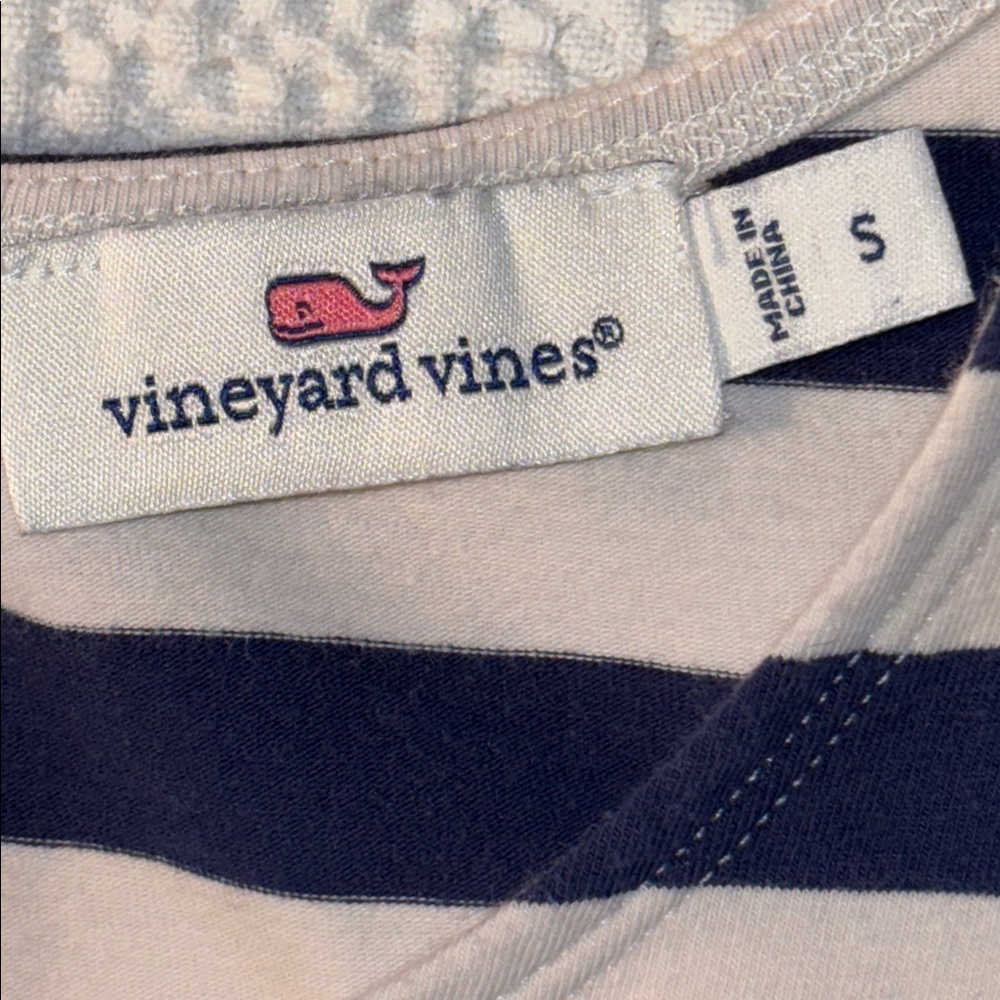 Vineyard Vines Navy and White Striped Dress, Short Sleeves, Zipper Back, Small - Picture 7 of 14